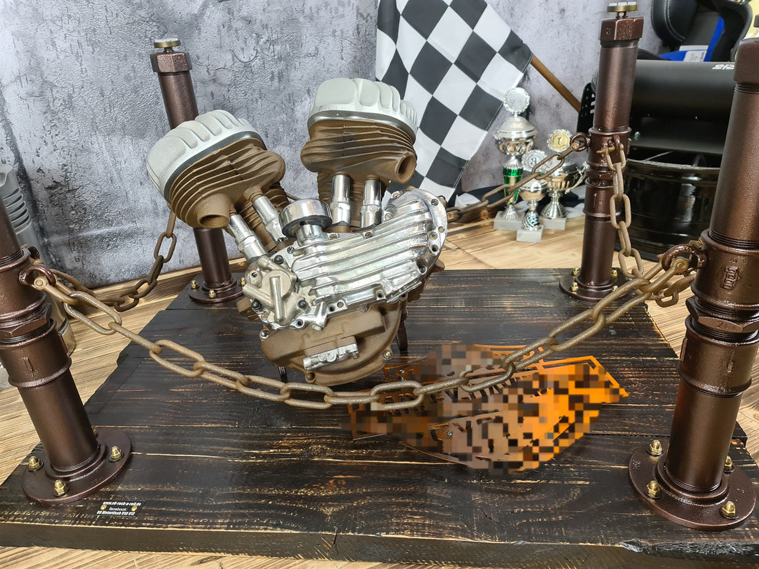 Motortisch „Flathead Industrial“ — handgefertigtes Unikat von V8 Rock'n'Roll