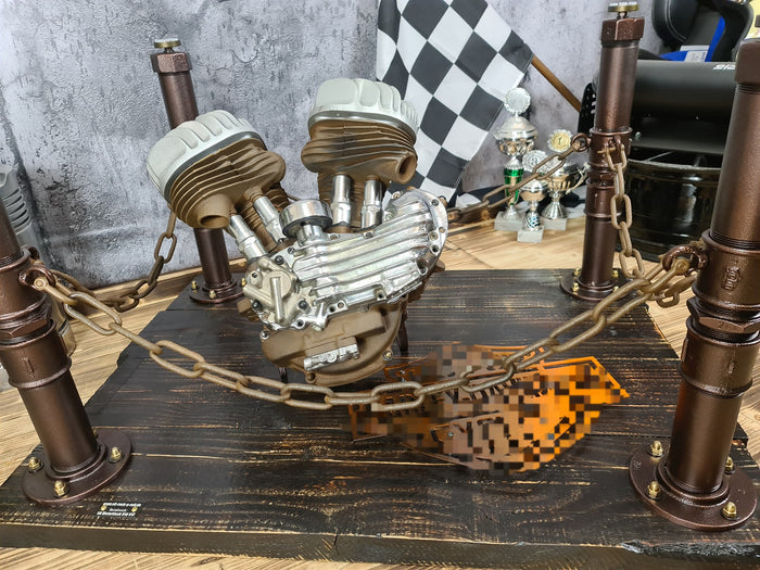 Motortisch „Flathead Industrial“ — handgefertigtes Unikat von V8 Rock-n-Roll