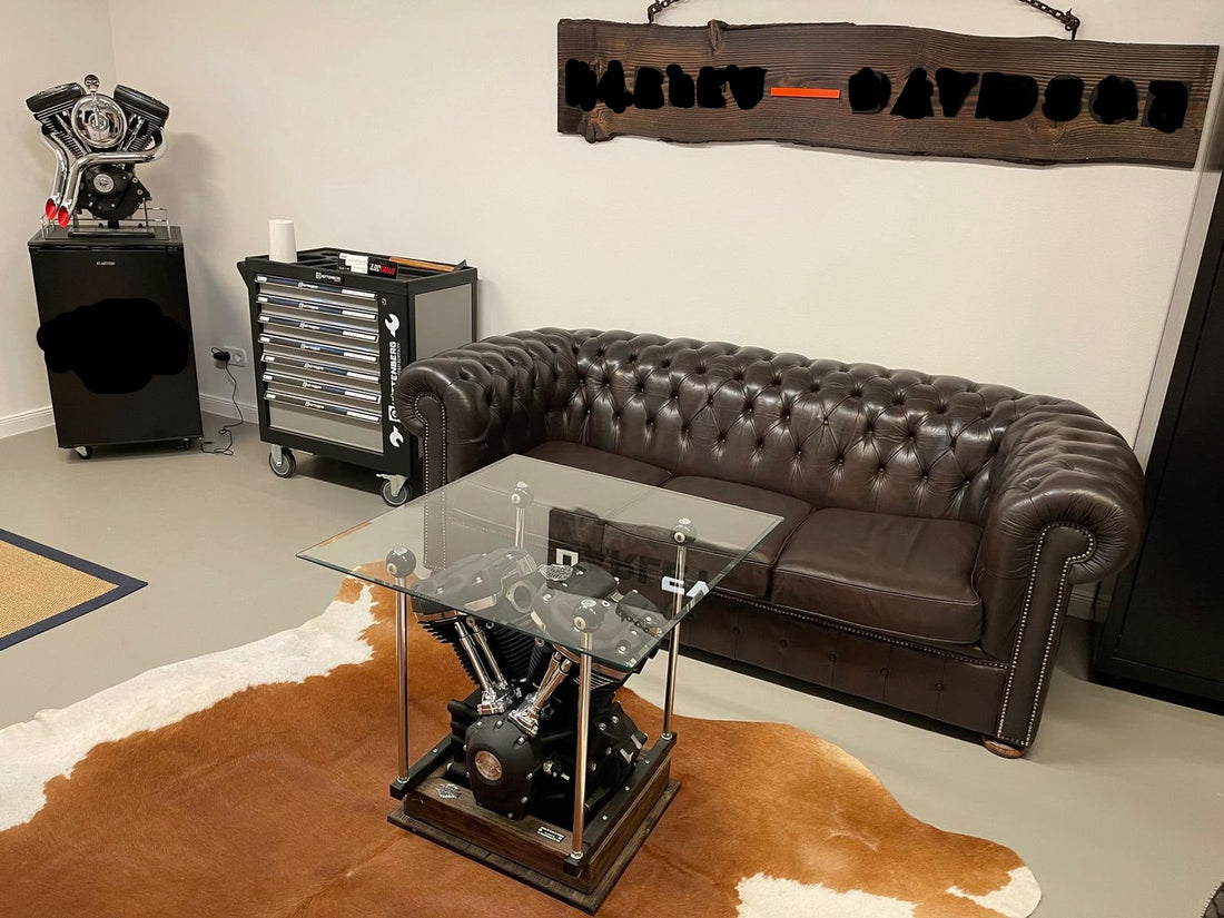 Motortisch „M8 Eight-Ball“ — handgefertigtes Unikat von V8 Rock'n'Roll