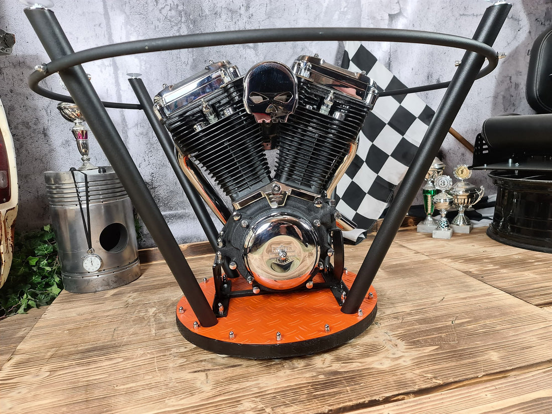 Runder Motortisch „Roundtable EVO“ — handgefertigtes Unikat von V8 Rock'n'Roll