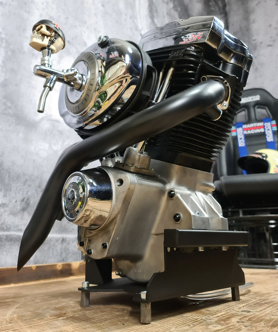 Zapfanlage „S&S Doppelhahn“ — handgefertigtes Unikat von V8 Rock'n'Roll